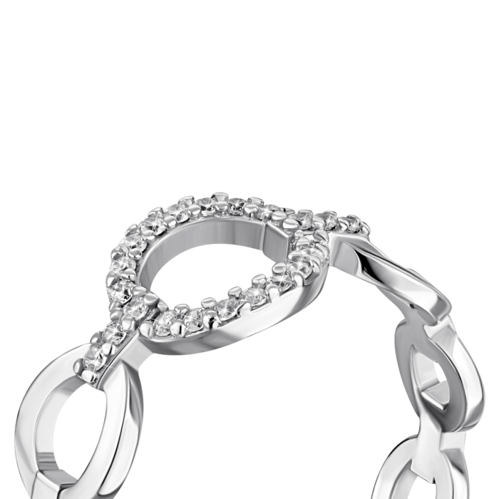 Серебряное кольцо с фианитами.Артикул UG51007К (б/з).Rh