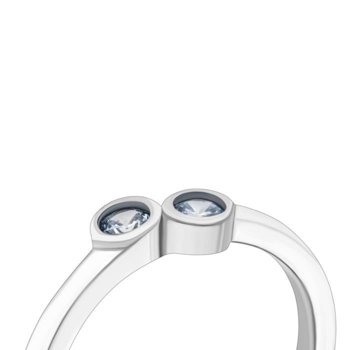 Срібна каблучка з фіанітами.Артикул UG5SZDR09725