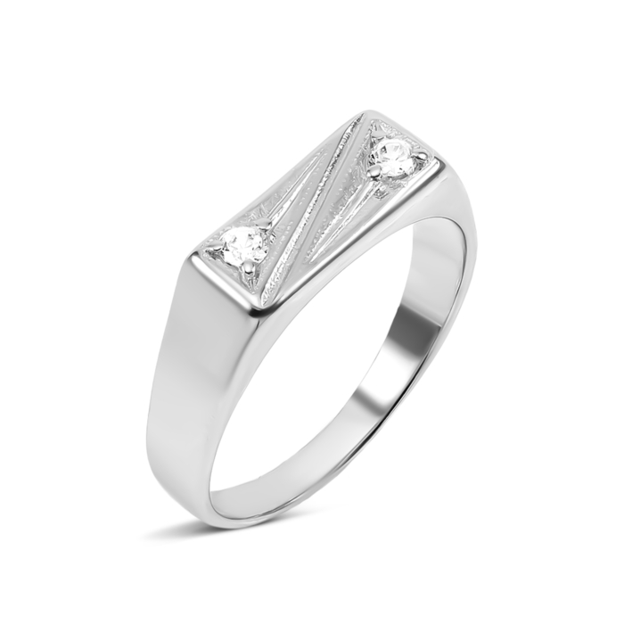 Серебряная печатка с фианитами. Артикул UG5К2Ф/105-19