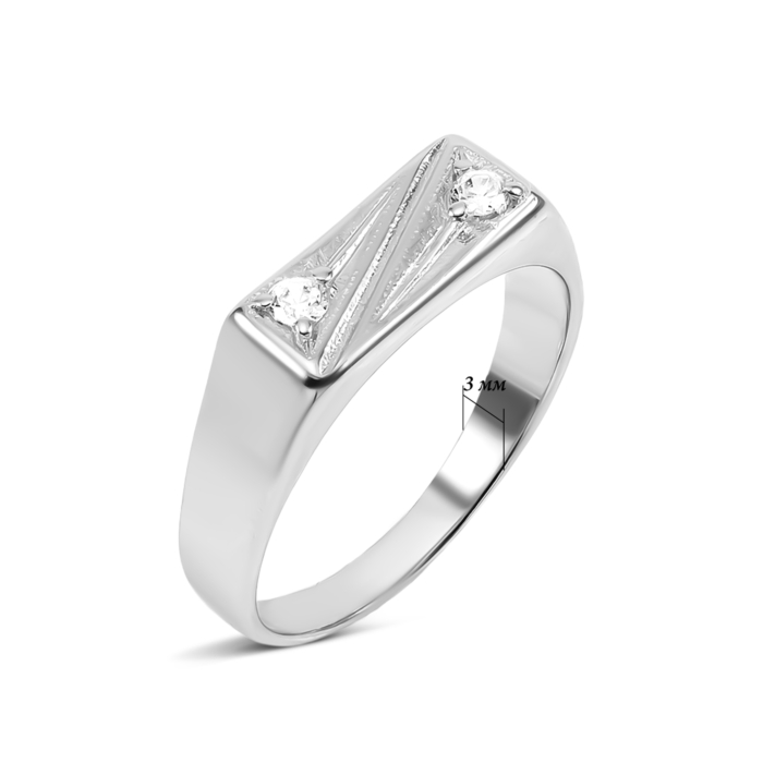 Серебряная печатка с фианитами. Артикул UG5К2Ф/105-19