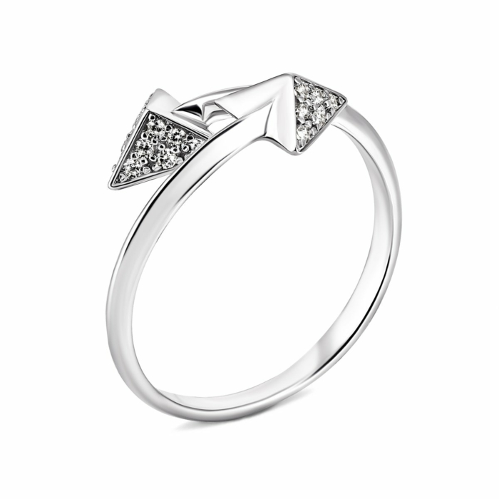 Срібна каблучка з фіанітами.Артикул UG5КВ1139с