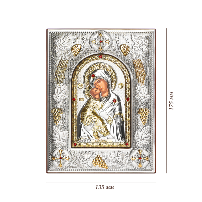 Срібна ікона Божа Матір.Артикул UG5MA/E 3710 BX