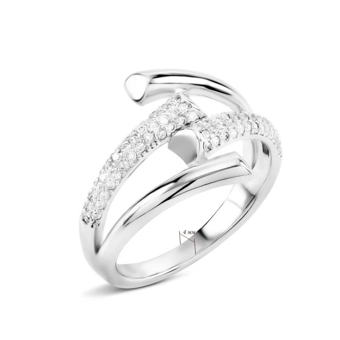 Срібна каблучка з фіанітами. Артикул UG5PA12131
