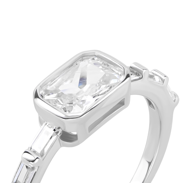 Срібна каблучка з фіанітами. Артикул UG5PA12761