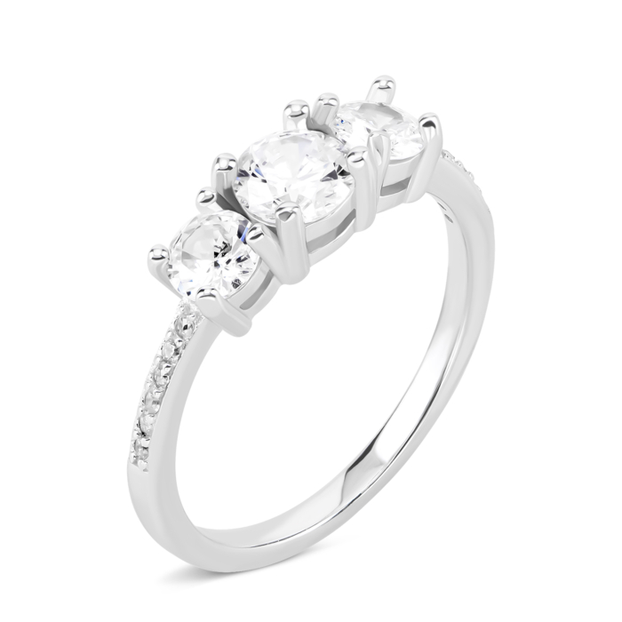 Срібна каблучка з фіанітами. Артикул UG5PA13301