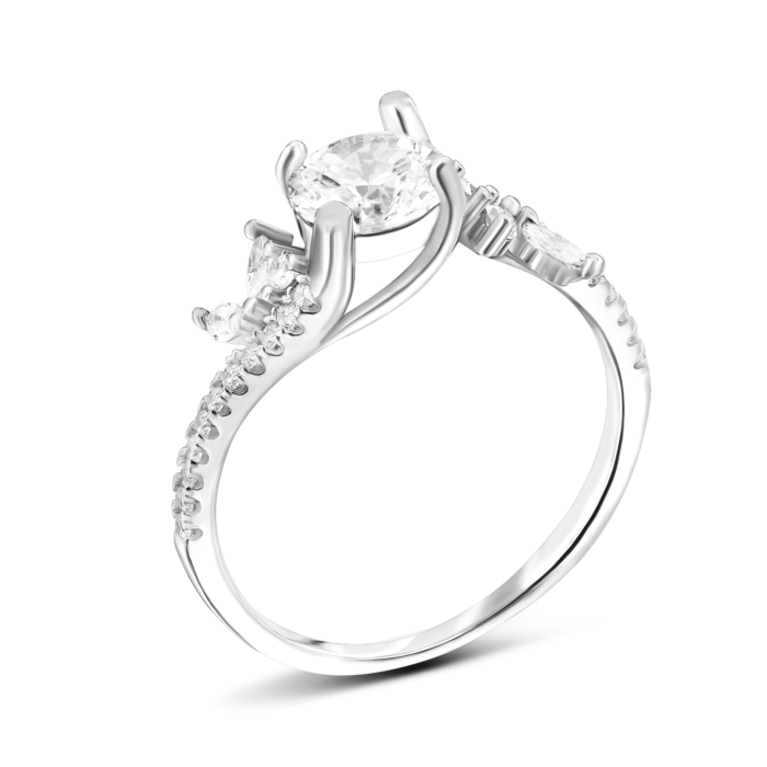 Серебряное кольцо с фианитами.Артикул UG5SZDR00160