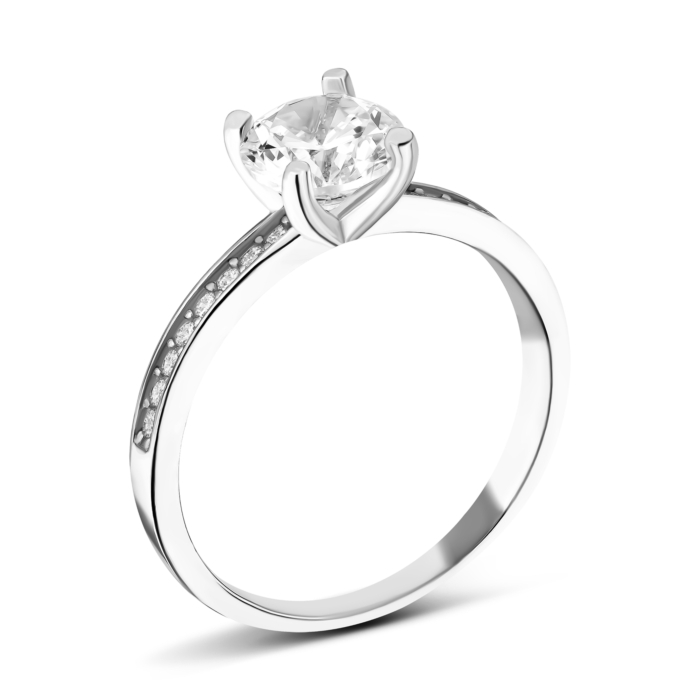 Срібна каблучка з фіанітами.Артикул UG5SZDR00189