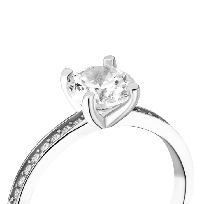 Срібна каблучка з фіанітами.Артикул UG5SZDR00189