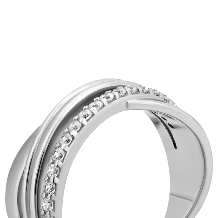 Срібна каблучка з фіанітами.Артикул UG5SZDR00911