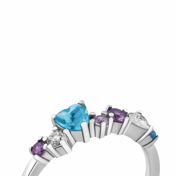 Срібна каблучка з фіанітами.Артикул UG5SZDR03091