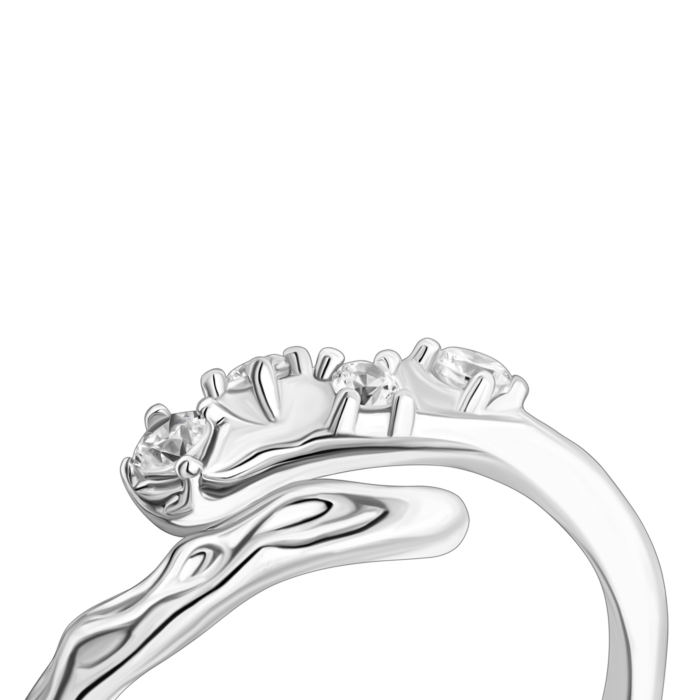 Срібна каблучка з фіанітами.Артикул UG5SZDR06569