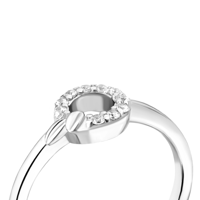 Срібна каблучка з фіанітами.Артикул UG5SZDR11377