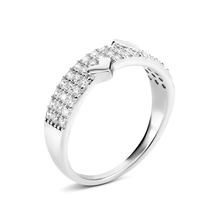 Срібна каблучка з фіанітами. Артикул UG5TA07059