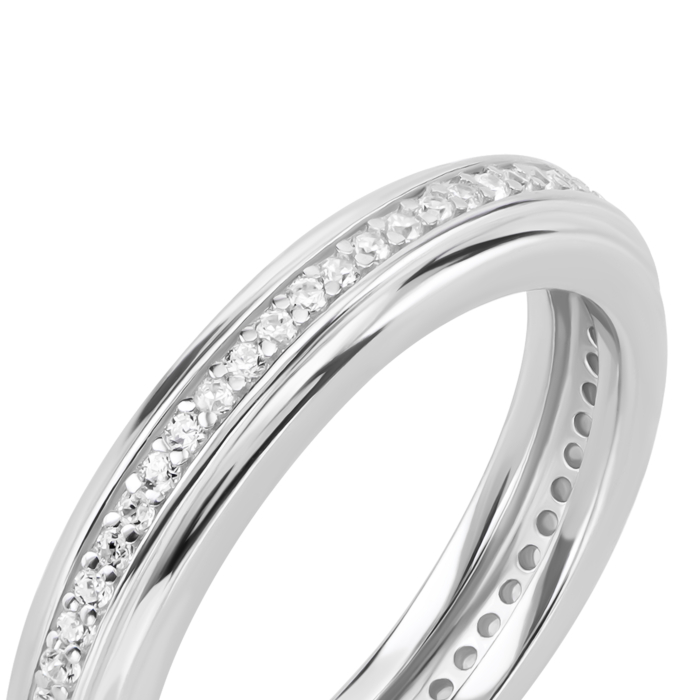 Срібна каблучка з фіанітами. Артикул UG5TA07937