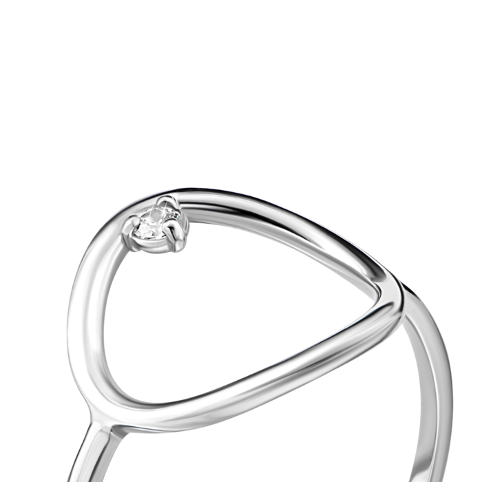Серебряное кольцо с фианитом.Артикул UG51802