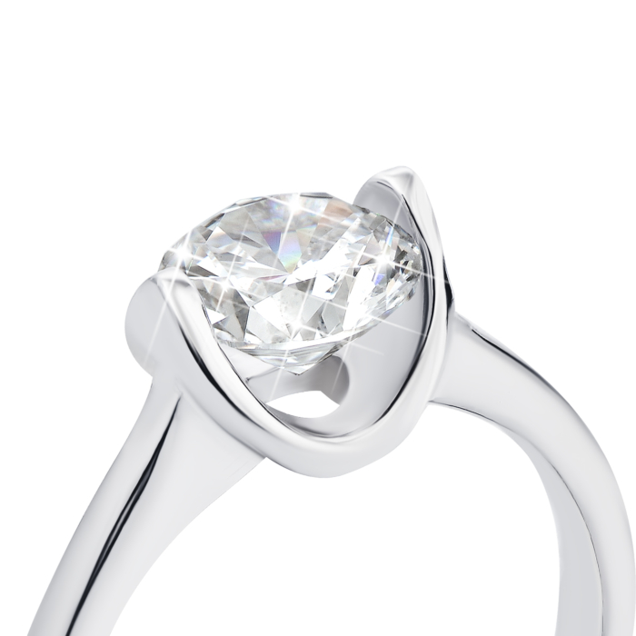 Серебряное кольцо с фианитом (1RI59720/1-R)