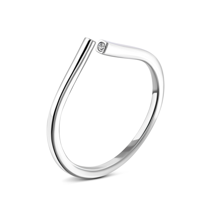 Срібна каблучка з фіанітом.Артикул UG51733