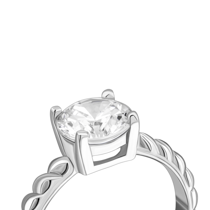 Срібна каблучка з фіанітом.Артикул UG5SZDR18021