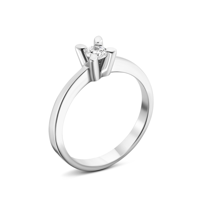 Срібна каблучка з фіанітом. Артикул UG5T-18/2