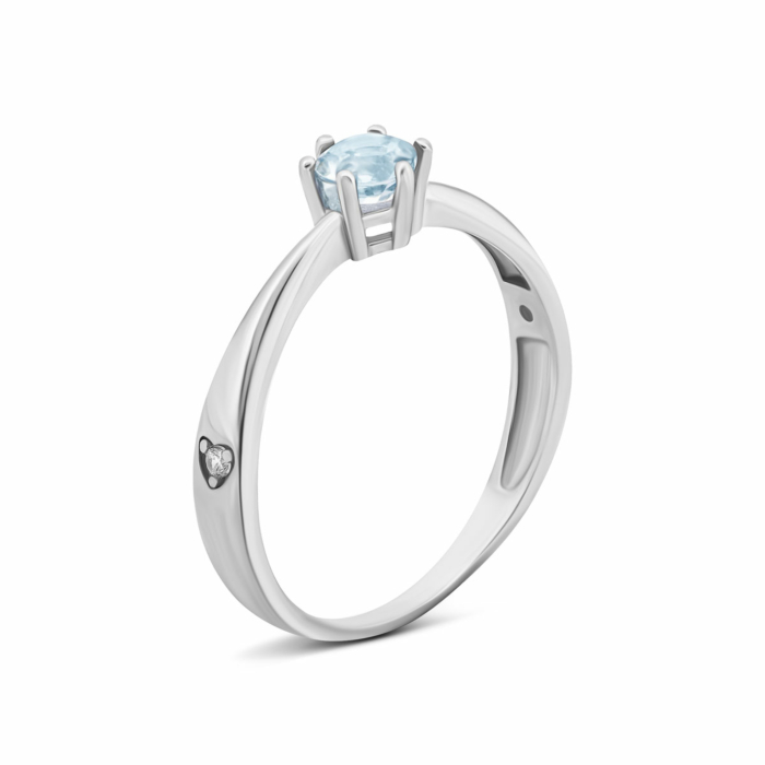 Серебряное кольцо с топазом и фианитами. Артикул UG51180К.т.Rh