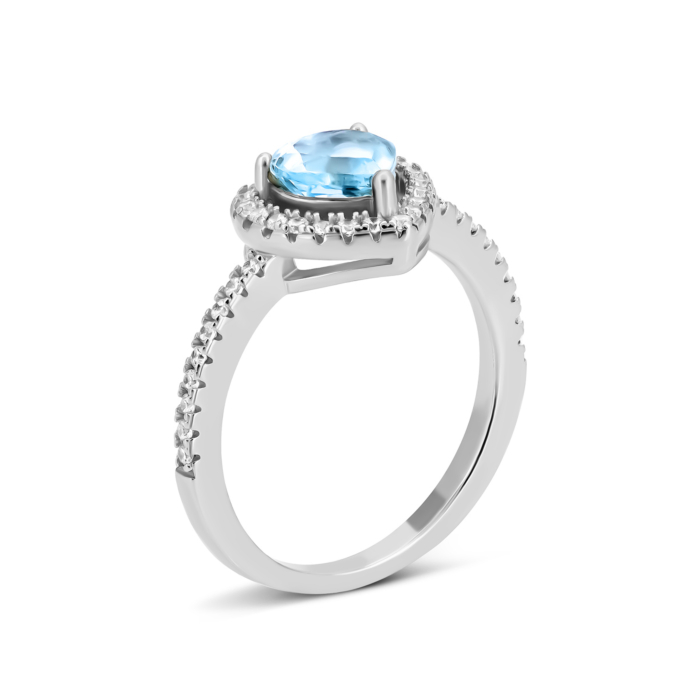 Срібна каблучка з топазом і фіанітами.Артикул UG5SR26917-BW к топ