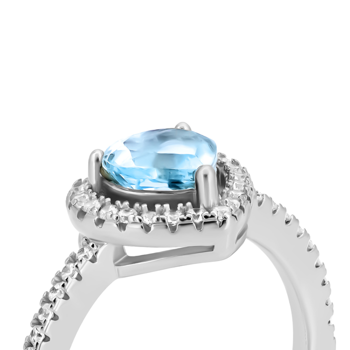 Срібна каблучка з топазом і фіанітами.Артикул UG5SR26917-BW к топ