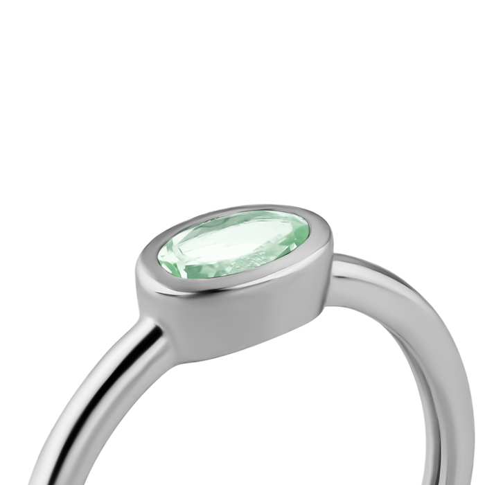 Срібна каблучка з зеленим кварцом.Артикул UG5SZDR03013 п кв.з.
