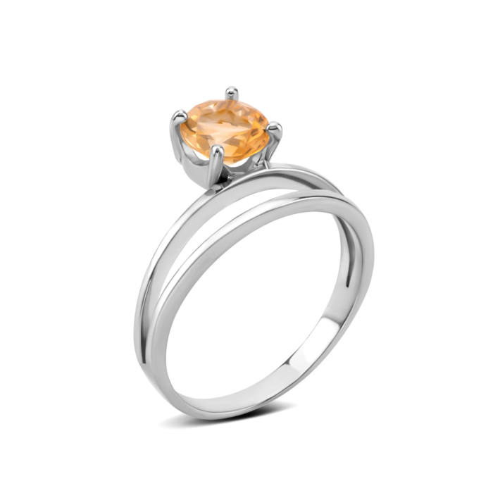 Срібна каблучка з цитрином. Артикул UG5к1274цитрRh