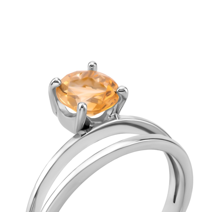 Срібна каблучка з цитрином. Артикул UG5к1274цитрRh