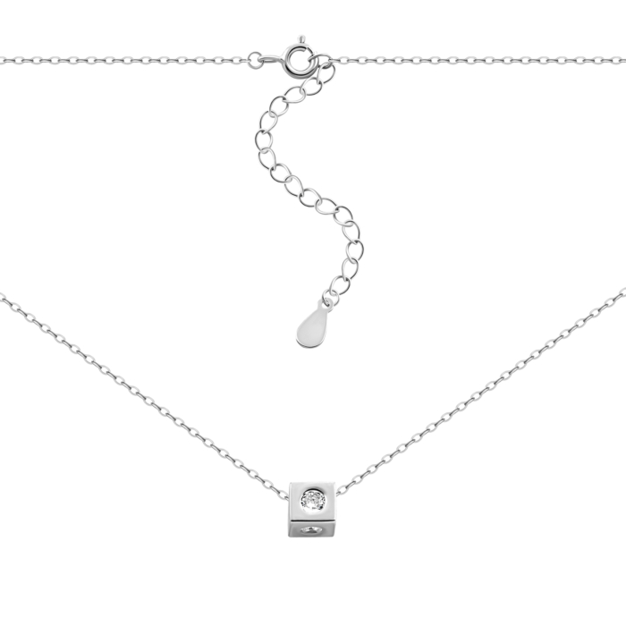 Серебряное колье с фианитом.Артикул UG52D11580