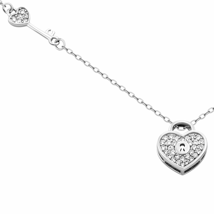 Серебряное колье с фианитами.Артикул UG55D14374