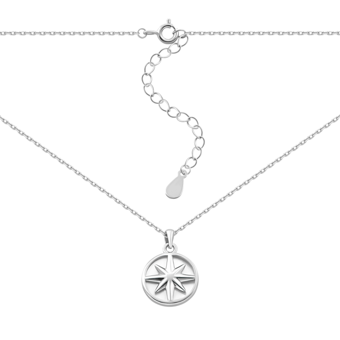 Серебряное колье с перламутром и фианитом.Артикул UG5N001485