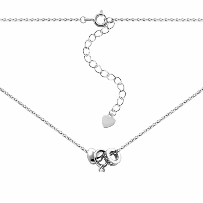 Срібне кольє з фіанітами. Артикул UG57D15659