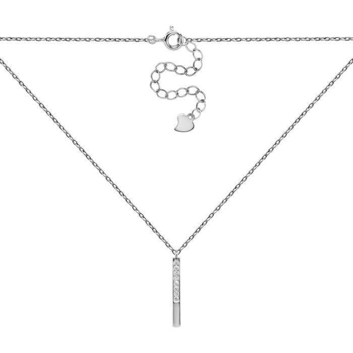 Срібне кольє з фіанітами. Артикул UG5JC00529