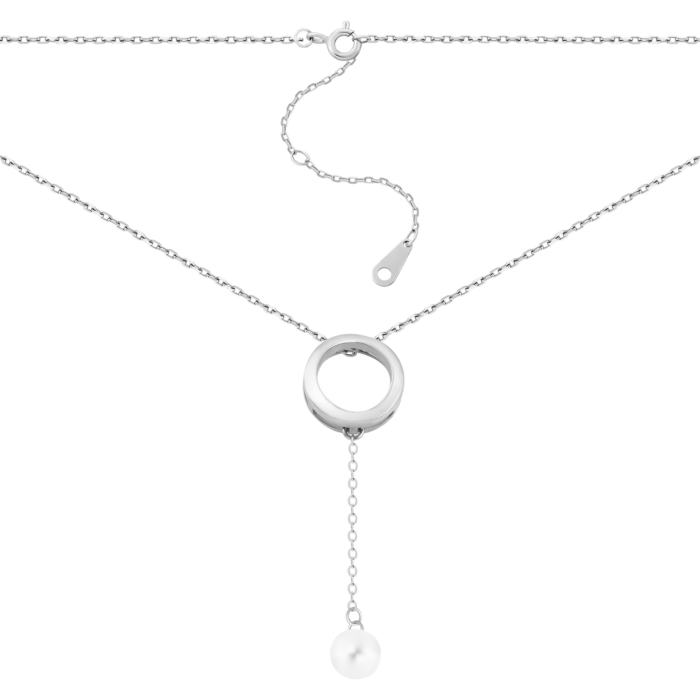 Серебряное колье с жемчугом.Артикул UG52D10862