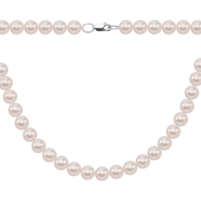Серебряное колье с жемчугом . Артикул UG5PS8642б