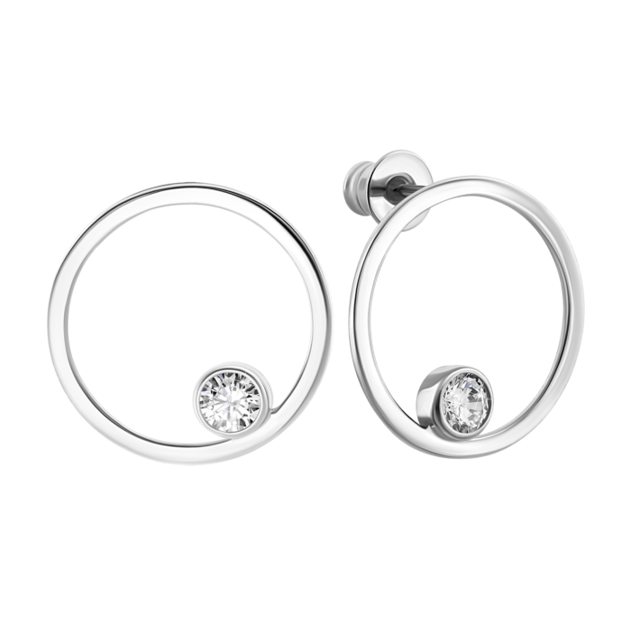 Срібні пусети з фіанітами.Артикул UG51379