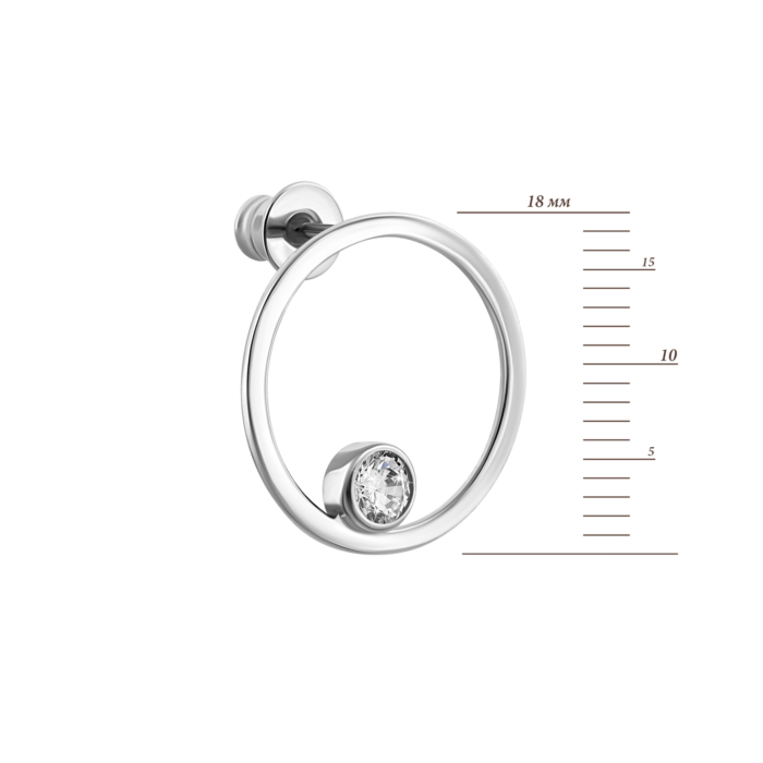 Срібні пусети з фіанітами.Артикул UG51379