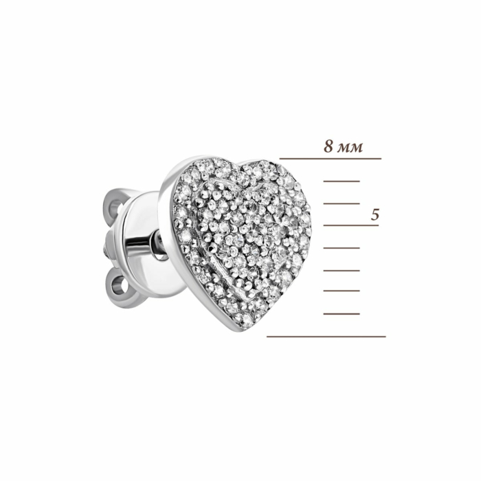 Серебряные пуссеты с фианитами.Артикул UG520642