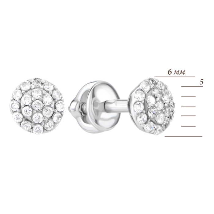 Срібні пусети з фіанітами. Артикул UG52586/1р-CZ