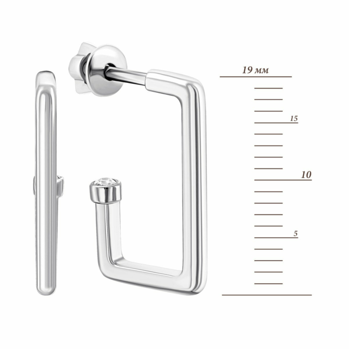 Срібні пусети з фіанітом.Артикул UG582809б