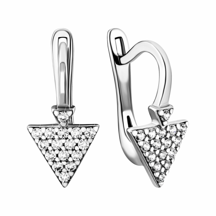 Серебряные пуссеты с фианитами.Артикул UG5920129б