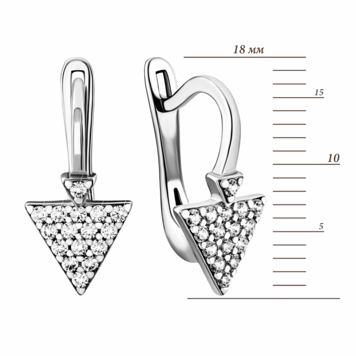 Серебряные пуссеты с фианитами.Артикул UG5920129б