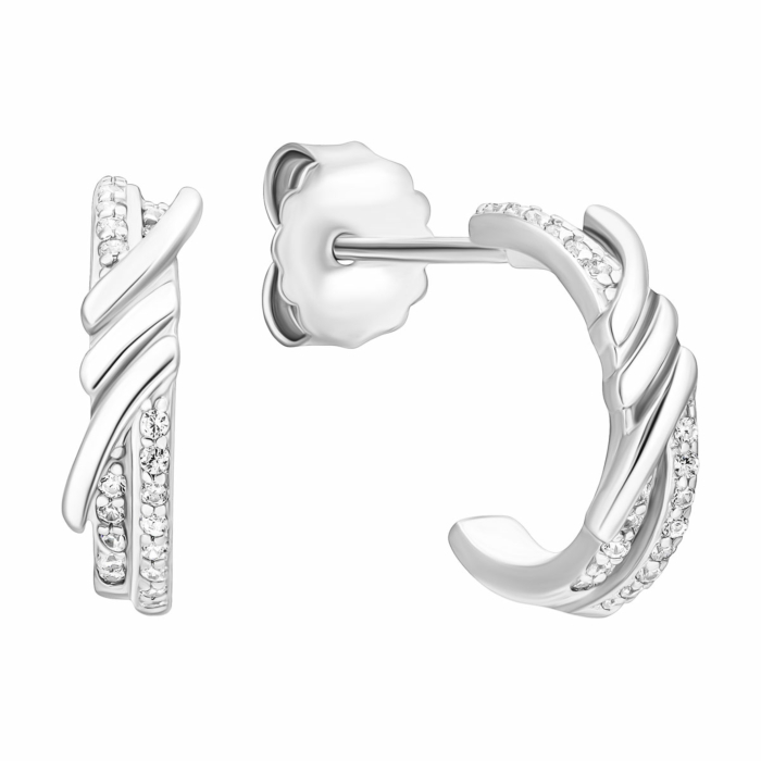 Срібні пусети з фіанітами.Артикул UG5B01329