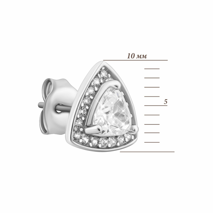 Срібні пусети з фіанітами.Артикул UG5EA53785