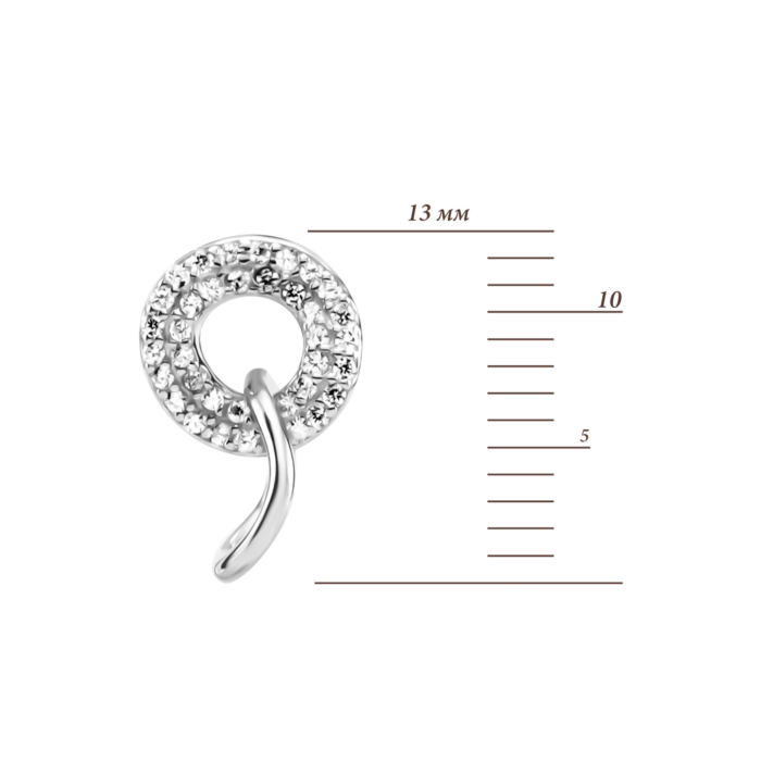 Срібні пусети з фіанітами. Артикул UG5JB00434