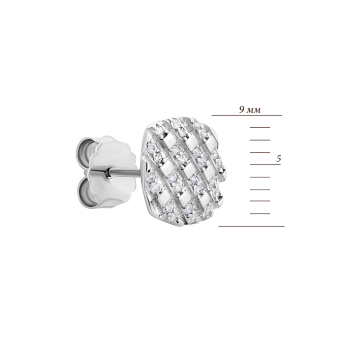 Срібні пусети з фіанітами.Артикул UG5SZDE03049