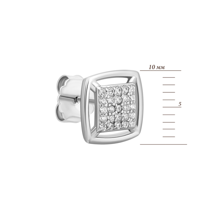 Срібні пусети з фіанітами.Артикул UG5SZDE03534