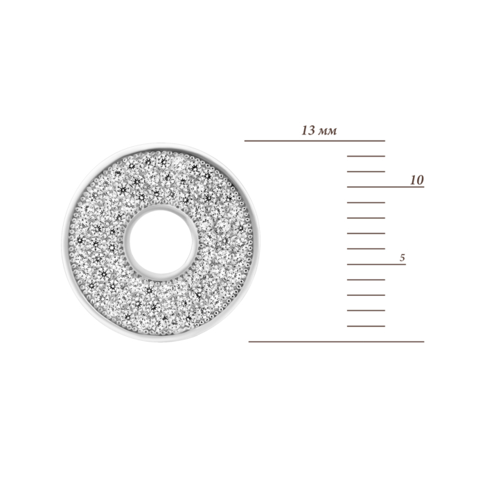 Срібні пусети з фіанітами.Артикул UG5SZDE04005