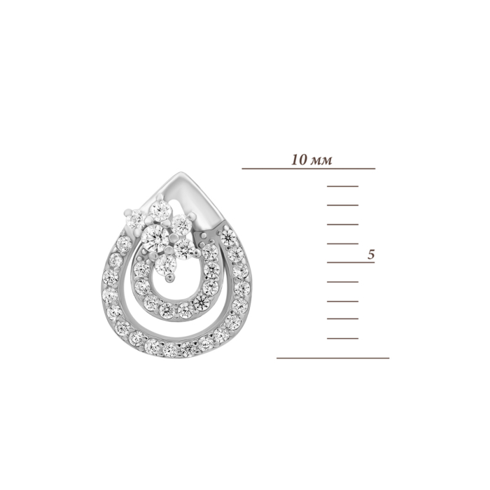 Срібні пусети з фіанітами.Артикул UG5SZDE08596